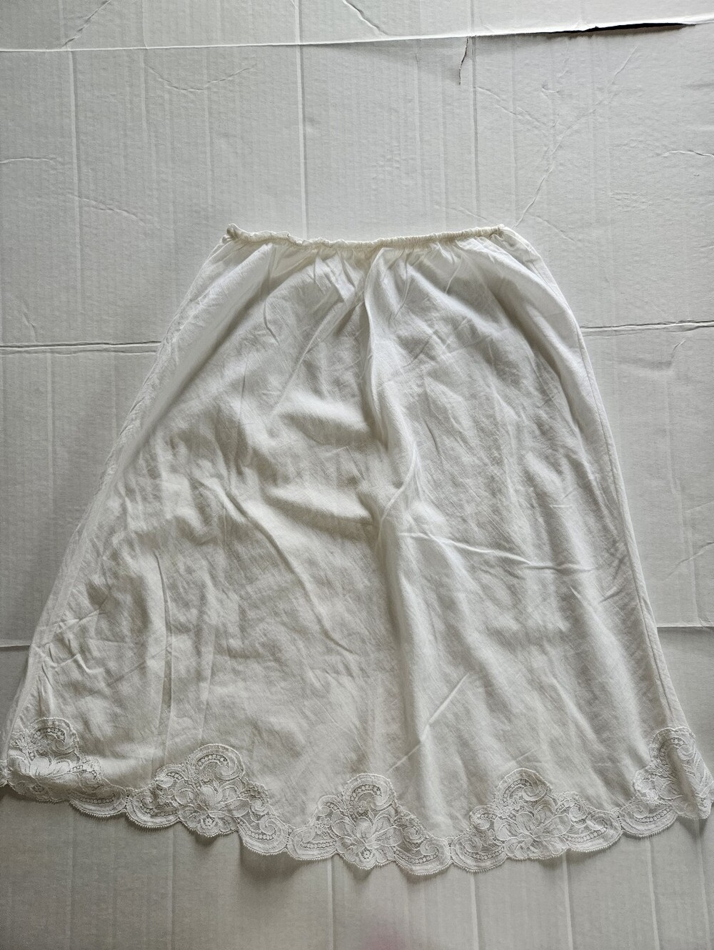 Vintage 70s 80s Wonder Maid Cotton Lace Half Slip Made in USA